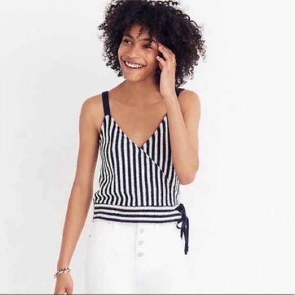 Madewell Stripe Wrap Tank - Picture 1 of 10
